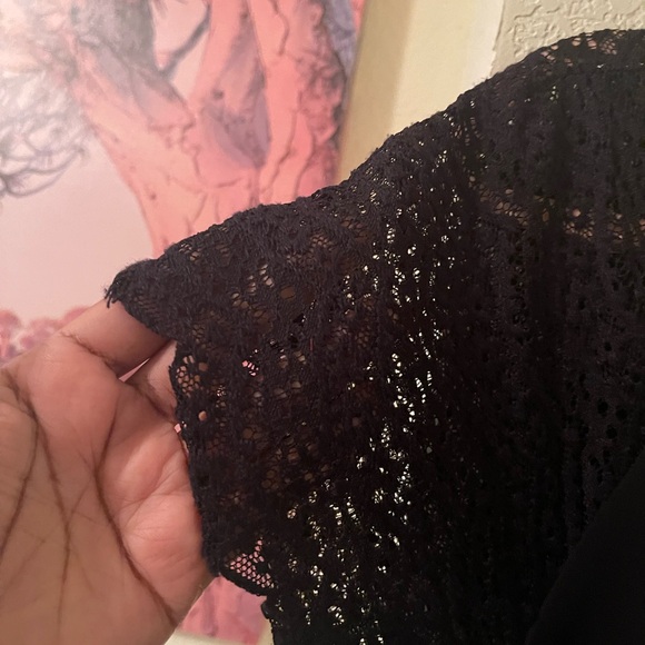 Liz Claiborne Black Sheath midi Dress with Flutter Sleeves size 16W pre-owned - Picture 4 of 11